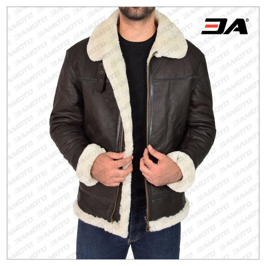 Men B3 Sheepskin Leather Jacket - Fashion Leather Jackets USA - 3AMOTO