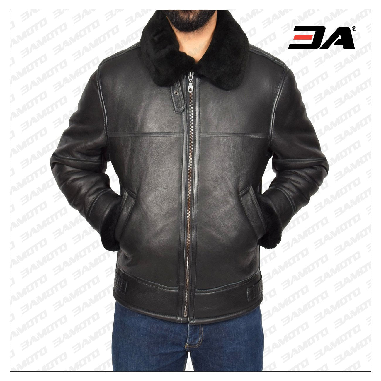 Men Shearling Leather Jacket