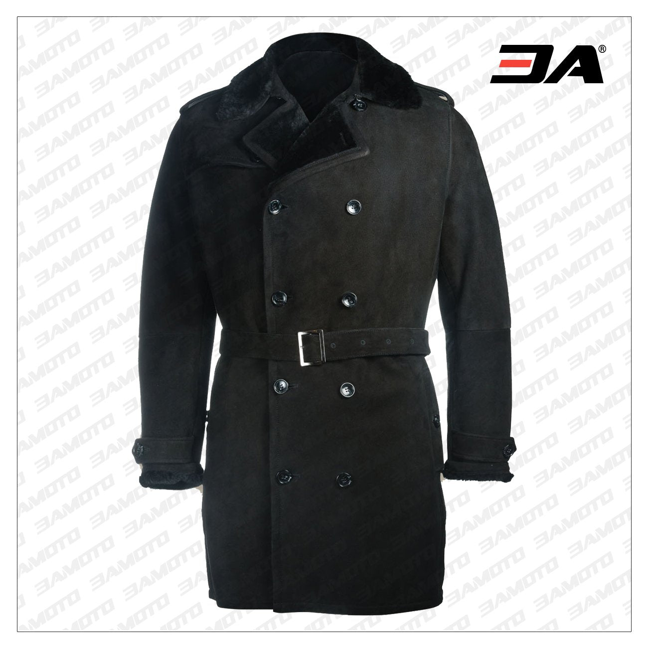 Men Black Sherpa Trench