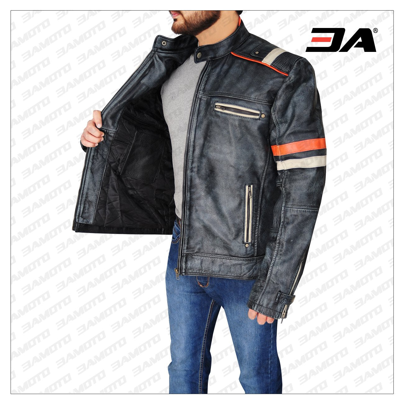 Men Cafe Racer Retro Jacket