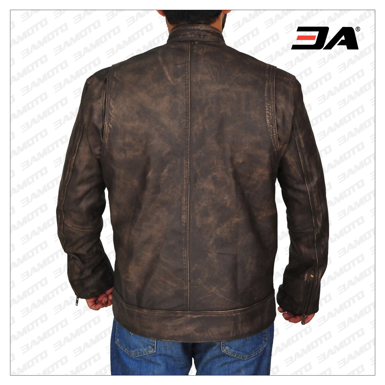 Distressed Brown Leather Jacket