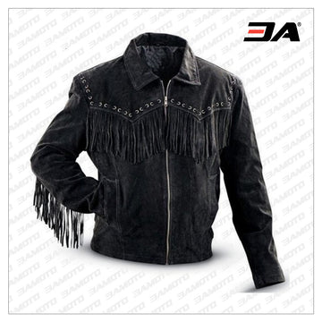 Western Leather Jacket - Native American Jacket - Cowboy Jacket