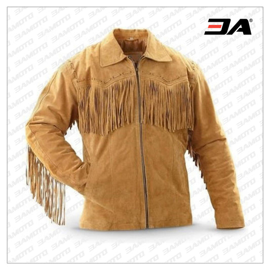Handmade cowboy western leather jacket showcasing authentic western style - Fashion Leather Jackets USA - 3AMOTO
