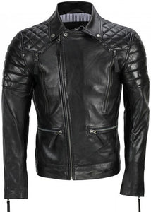 Mens Biker Fashion Casual Leather Jacket