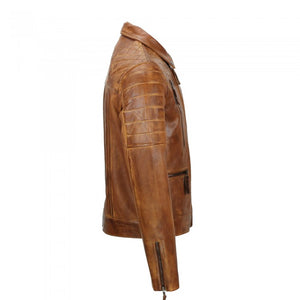 Men's Tan Fashion Leather Jacket