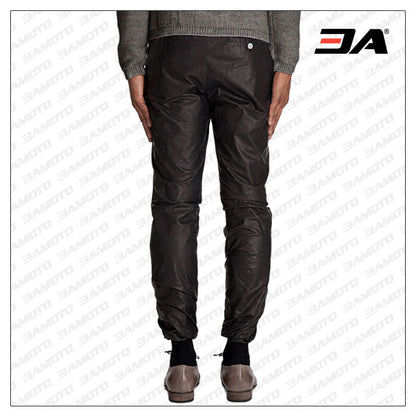 Modern-day Tapered Leg Leather Pant For Men