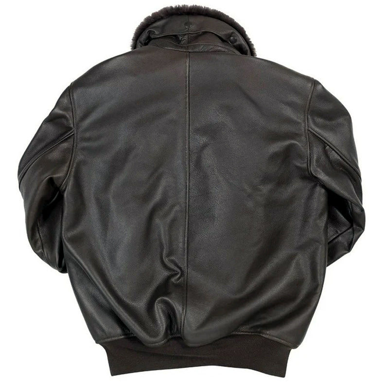 Leather Flight Bomber Jacket