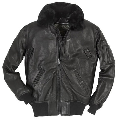 Men Air Force B-15 Leather Flight Bomber Jacket