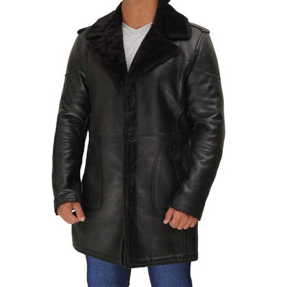 Men B3 Black Shearling Coat