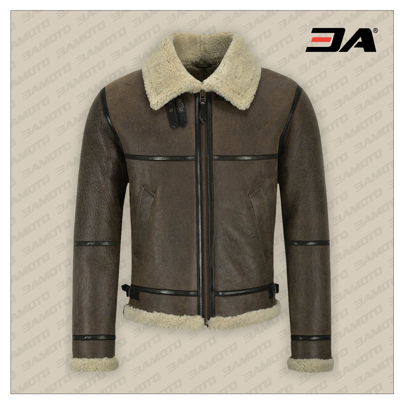 Men B3 Brown Air Force Shearling Jacket