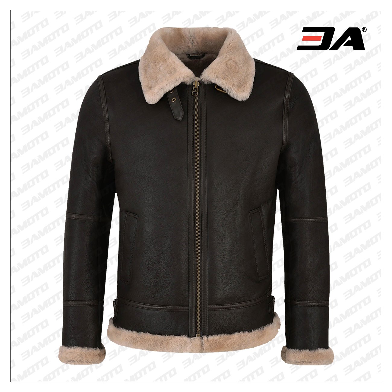 Men Black Sheepskin Jacket