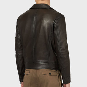Men Stylish Dark Brown Leather Jacket