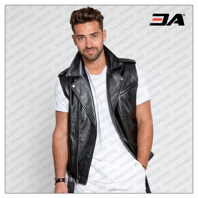 Men Biker Leather Vest