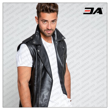 Men Biker Leather Vest