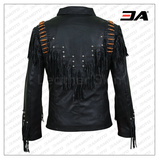 brown fringes jacket for sale