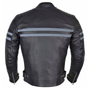 Men Classic Leather Motorcycle Jacket with Coronavirus Safety Mask