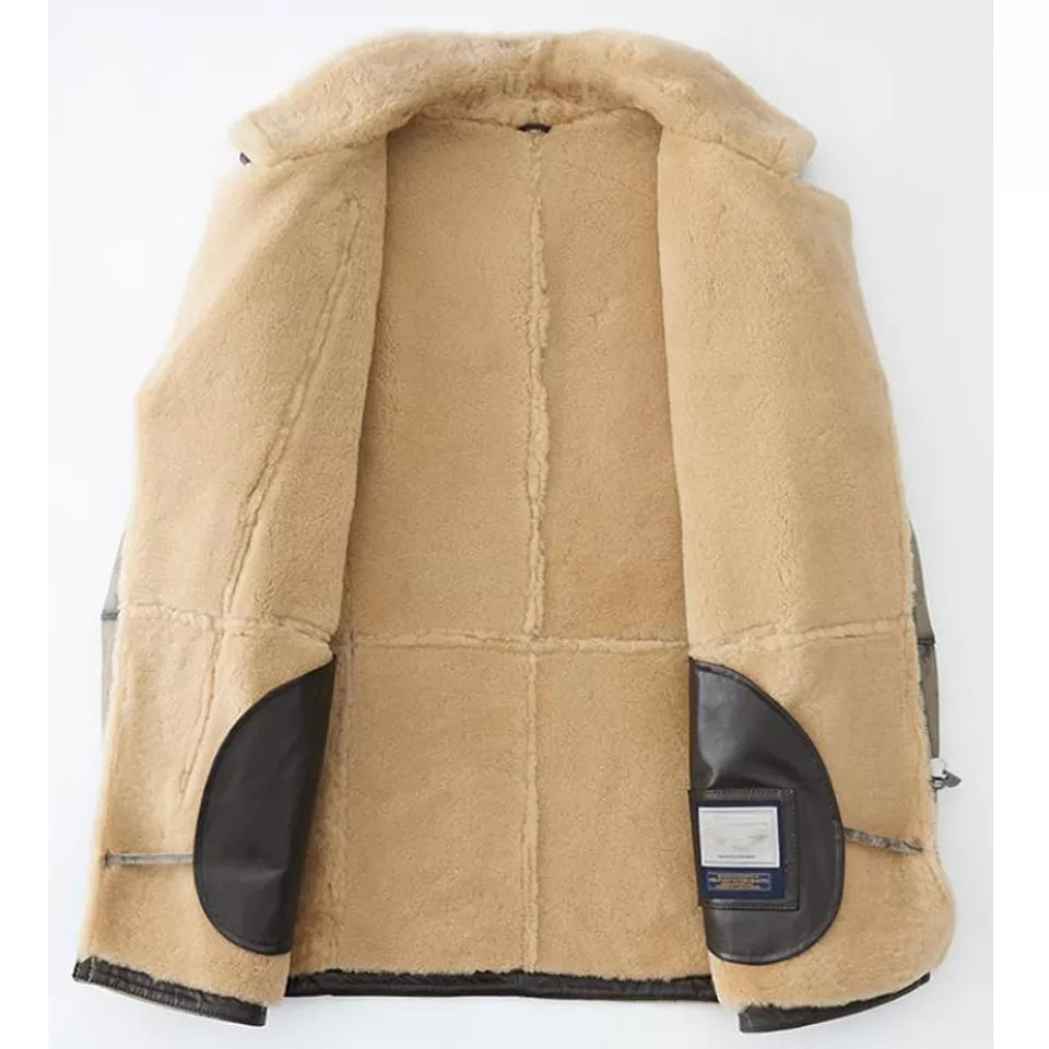 Men s B7 Flight Aviator Bomber Premium Shearling Coat Jacket 2022