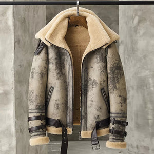 Shearling Jacket with Double Collar