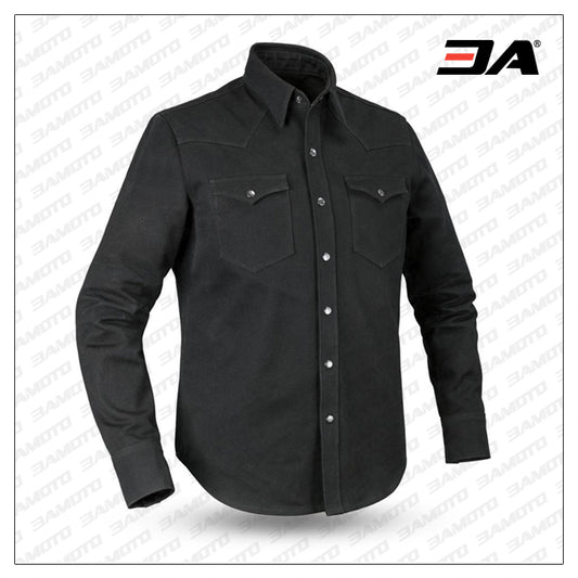 Men's Forsyth Canvas Shirt Black - 3amoto shop