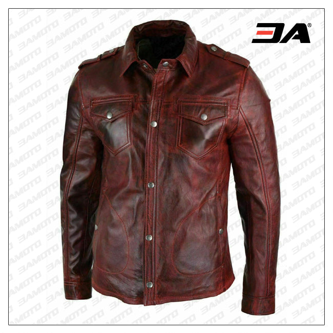 Men's Genuine Lambskin Leather Shirt