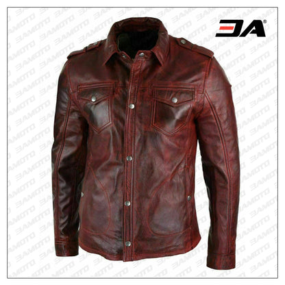 Men's Genuine Lambskin Leather Shirt