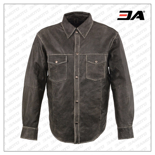 Men's Leather Shirt Dsgry - 3amoto shop