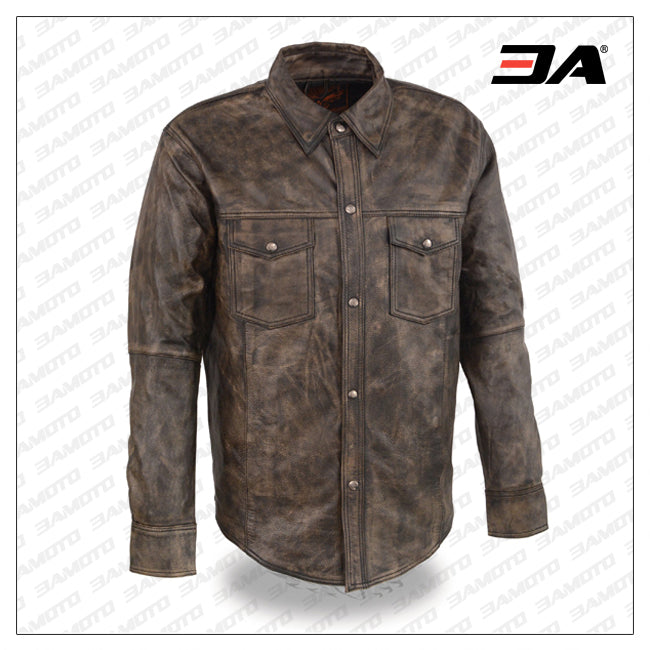 Men's Lightweight Leather Shirt