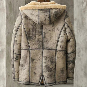 shearling coat with hood