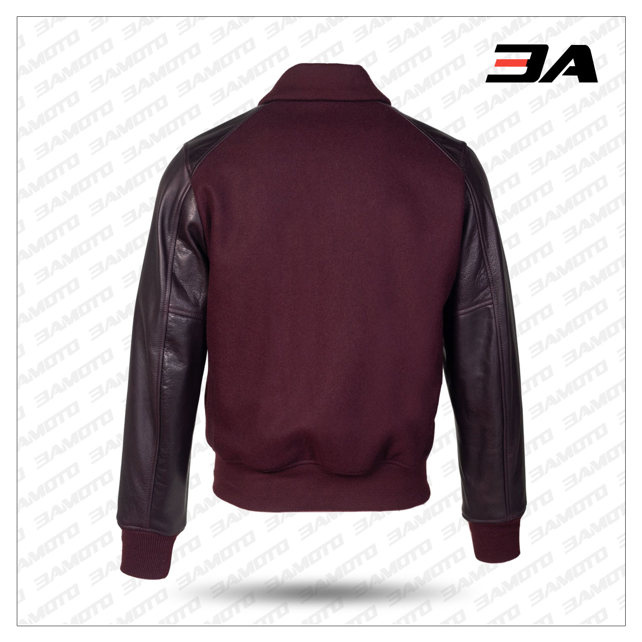 70s Varsity Jacket - Men's Melton Wool Jacket with Leather