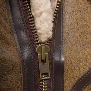 Men's Tan Sheepskin B3 Bomber Flight Aviator Jacket