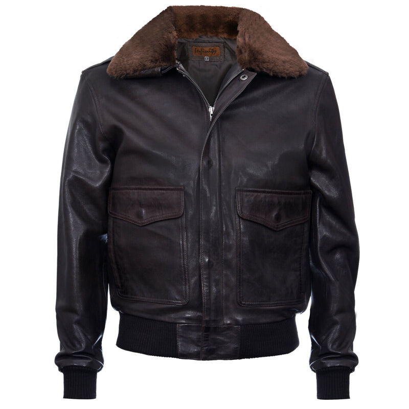 Mens Air Force A2 USAF Brown Pilot Aviator Real Leather Flight Bomber
