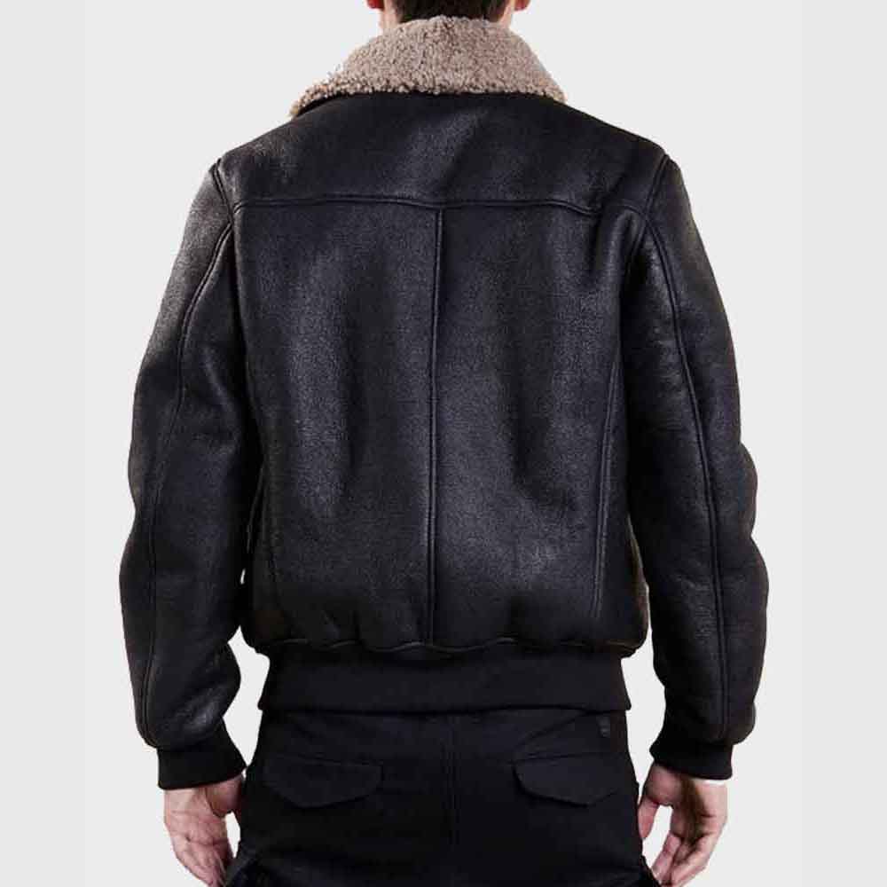 Mens Aviator Black Bomber Leather Jacket Online