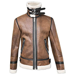 Mens-Aviator-Jacket-Winter-Highneck-Warm-Shearling-Fur-Liner-Outwear