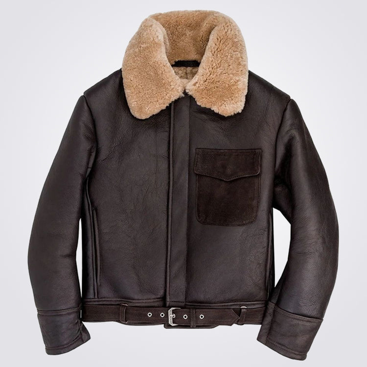 Mens Aviator RAF B2 Sheepskin Shearling Bomber Jacket Coat