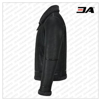 Mens Black B3 Air Force Shearling Jacket