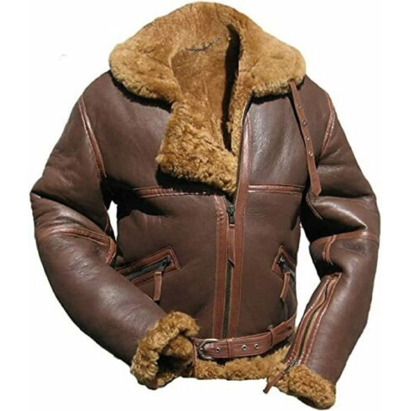 Mens B3 Brown Bomber RAF Aviator Jacket