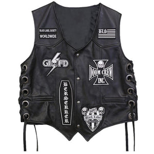 Black Label Society Leather Vest For Mens