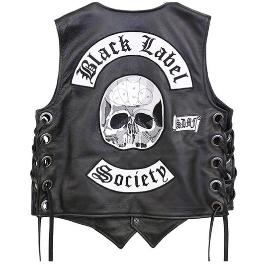 Mens Black Label Society Vest - Fashion Leather Jackets USA - 3AMOTO