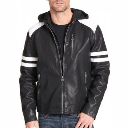 Mens Black Leather Motorcycle Jacket