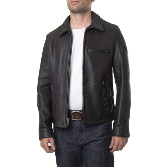 Mens Black Real Leather Rider Jacket side - Fashion Leather Jackets USA - 3AMOTO