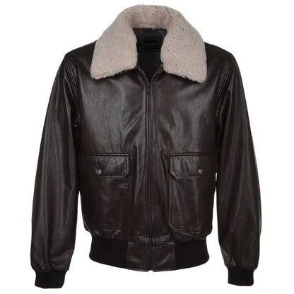 Mens Bomber Leather Flight Jacket