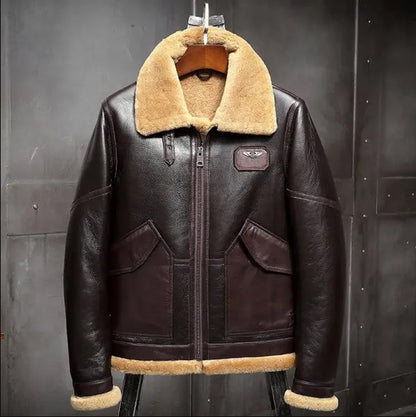 Mens Brown B3 Shearling Jacket