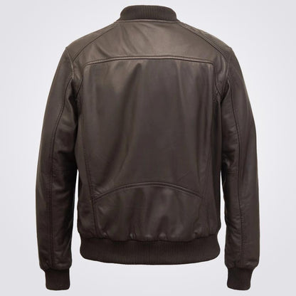 Men's Brown Bomber Leather Jacket