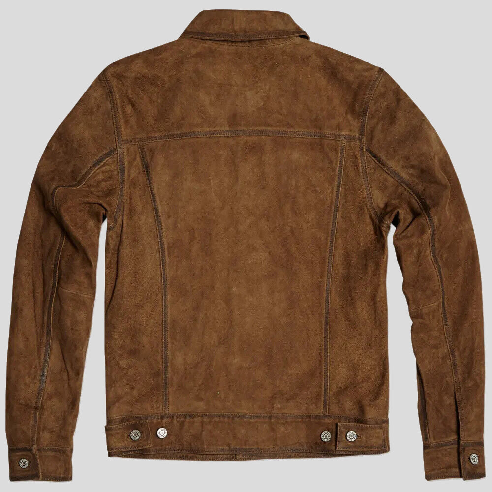 Mens Brown Suede Leather Rider Jacket | Get Free Shipping