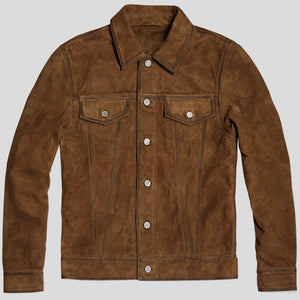 Mens Brown Suede Leather Rider Jacket