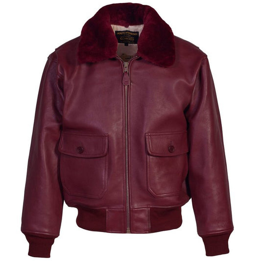 Mens Burgundy G-1 Flight Jacket - Fashion Leather Jackets USA - 3AMOTO