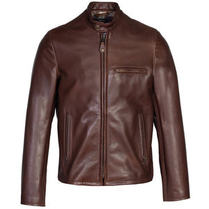 Mens Cafe Racer Leather Jacket Vintage Style