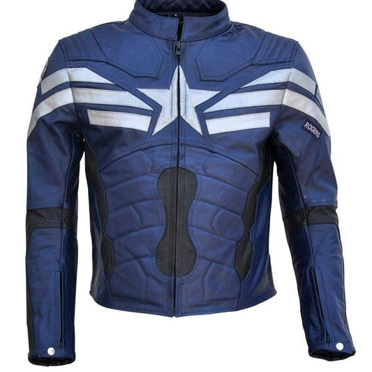 Men’s Captain America Real Leather Jacket - Fashion Leather Jackets USA - 3AMOTO