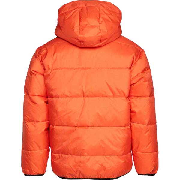 Mens Casual Orange Puffer Jacket with Hood