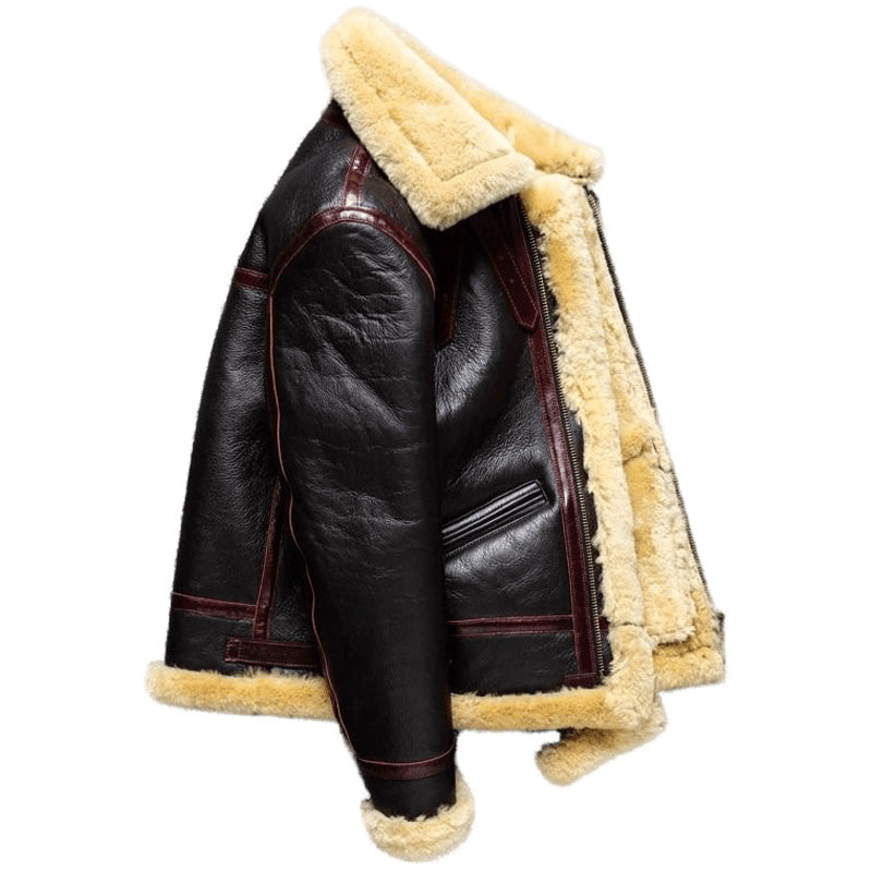 Mens Classic Air Force B3 Shearling Fur Jacket Coat